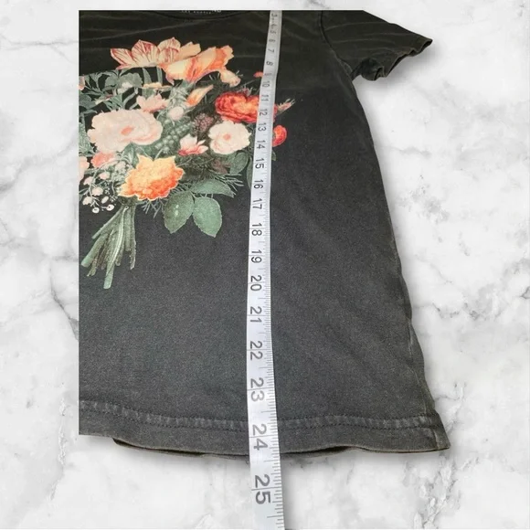 Lucky Brand Black Floral Graphic T-Shirt, XS - Picture 4 of 6